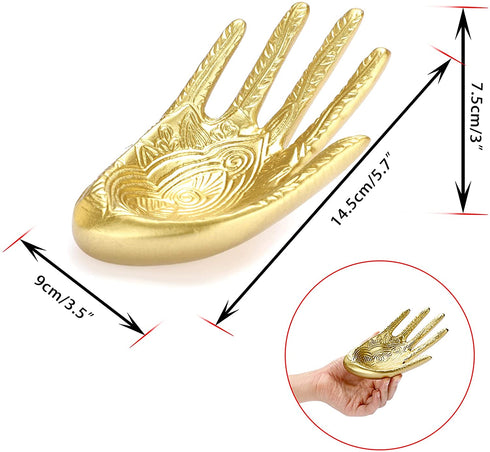 ELLDOO Buddha Hand Jewelry Tray Rings Holder Jewelry Display Hand jewelry Holder Trinket Dish Storage Decoration ,Gold