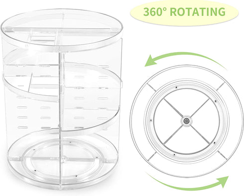 360° Rotating Makeup Organizer, Spinning Bathroom Organizer Countertop, Cosmetic Organizer Makeup Holder Shelf, Make Up Organizers and Storage for Bedroom, Transparent