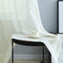Ivory Sheer Curtains for Living Room 84 Inches Long 2 Panel Set Grommet Draperies Linen Textured Semi Gauze Contemporary Curtains for Bedroom Closet Door European Minimalist