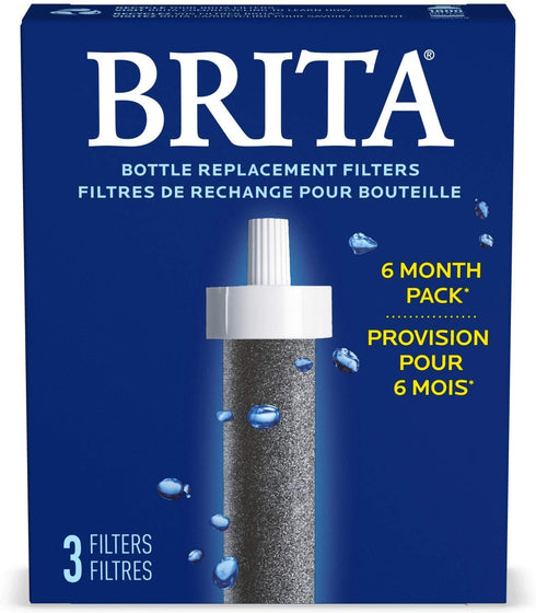 Brita Water Bottle Filter, Premium Water Bottle Replacement Filters, BPA Free, 3 Count