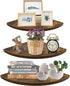 WIFTREY Wall Mount Floating Corner Shelves Set of 3, Hanging Rustic Wall Storage Shelf Decor for Bedroom, Living Room, Bathroom, Kitchen