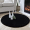 Ashler HOME DECO Ultra Soft Faux Rabbit Fur Chair Couch Cover Area Rug for Bedroom Floor Sofa Living Room Black Round 3 x 3 Feet