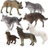 7Pcs Wolf Toy Figurines Set Wolf Animals Figures (Wolf Set A)