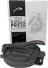 MABUA 8 Inches Cast Iron Tortilla Press Heavy Duty Pre-seasoned Roti Maker, Tortilla Maker, Dough Press - Pataconera with 100 Tortilla Wax Paper Free Replacement If Damaged in 30 Days.