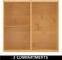 mDesign Bamboo Wood Kitchen Storage Bin Organizer for Food Container Lids and Covers - Use in Cabinets, Pantries, Cupboards - Large Divided Organizer with 3 Sections - 12" Long - Natural