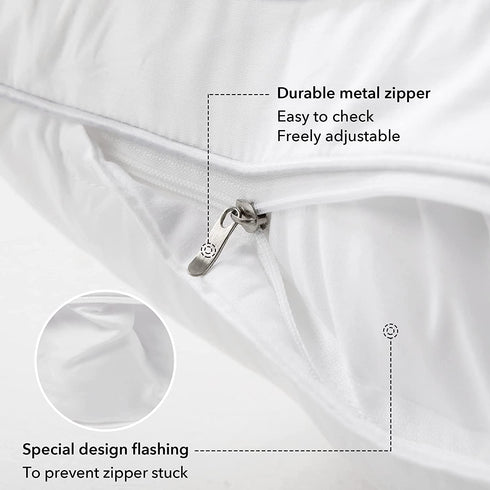 FavriQ 18 x 18 Throw Pillow Inserts with 100% Cotton Cover Square Cushions for Chair Bed Couch Car Down Alternative Pillow Form Sham Stuffer Decorative Pillow Insert White Sofa Pillow (Set of 2)