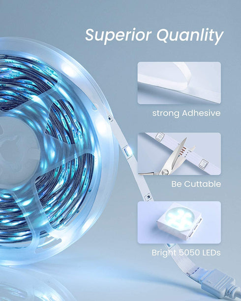 GUPUP 25 FT LED Strip Lights,Bluetooth LED Lights for Bedroom, Color Changing Light Strip with Music Sync, Phone Controller and IR Remote(APP+Remote +Mic).