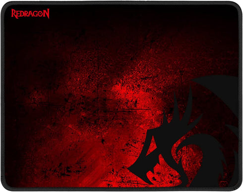 Redragon P016 Gaming Mouse Pad, Large 13 x 10.2 x 0.1 Inches, Stitched Edges, Waterproof, Black Red Dragon Design, Pixel-Perfect Accuracy Optimized for All MMO Computer Mouse Sensitivity and Sensors