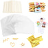 320Pcs Cake Pop Sticks and Wrappers, Lollipop Sticks Cake Pop Bags with Metallic Twist Ties Bow, for Making Lollipops Cookies Candies Chocolates
