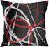 Emvency Set of 4 Throw Pillow Covers Red and Black White Gray Pattern Retro Abstract Stripes Spiral Decorative Pillow Cases Home Decor Square 18x18 Inches Pillowcases