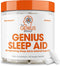 Genius Natural Sleep Aid Supplement, 40 Capsules - Smart Sleeping Pills & Adrenal Fatigue Supplement - Relaxation Enhancer and Mood Support with Melatonin, Inositol, L-Theanine & L-Glycine – Vegan