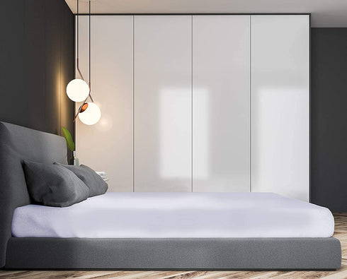 Lux Decor Collection Fitted Sheet - 16 Inches Deep Pocket Queen Sheets - Ultra Soft 1800 Thread Count Brushed Microfiber Fitted Sheet - Wrinkle, Fade & Shrinkage Resistant (White, Queen)