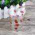300ml Glass Water Cup with Straw and Lid, Cute Strawberry Mug Glass Milk Bottle Water Juice Smoothie Drinking Cup for Home Office School