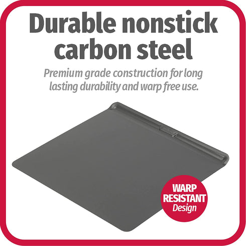 Good Cook AirPerfect 2-Pack Nonstick Cookie Sheets, Insulated Carbon Steel, Medium 14" x 12" and Large 16" x 14"