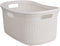 Mind Reader 40 Liter Laundry Basket, Laundry Hamper with Cutout Handles, Washing Bin, Dirty Clothes Storage, Bathroom, Bedroom, Closet, Ivory