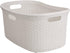 Mind Reader 40 Liter Laundry Basket, Laundry Hamper with Cutout Handles, Washing Bin, Dirty Clothes Storage, Bathroom, Bedroom, Closet, Ivory