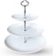 3 Tier Serving Tray Melamine White Stand for Cupcake Cake Dessert Pastry Fruit Tea Party (Large Size)