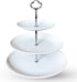 3 Tier Serving Tray Melamine White Stand for Cupcake Cake Dessert Pastry Fruit Tea Party (Large Size)