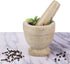 Flexzion Mortar & Pestle Set, Marble Yellow, Kitchen Cooking Accessories/Housewares - Solid 4 in Heavy Granite Molcajete Stone Grinder Crusher Bowl for Guacamole, Herbs, Spices, Garlic, Medicine Pills
