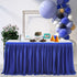 Leegleri 9 ft Navy Blue Polyester Pleated Table Skirt for Rectangle Table,Ruffle Tutu Table Cloth for Baby Shower Wedding,Birthday Party,Gender Reveal,Dessert Cake Tables