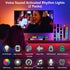Rhythm Light Bar, RGB Sound Control Music Rhythm Lights, App Control 32 Bit Music Level LED Lights, USB & Battery Powered Voice Activated Atmosphere Light for Car Game Room Desktop DJ Studio (2 Packs)