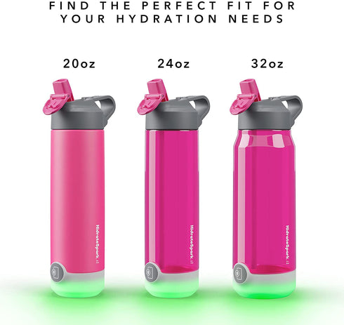 HidrateSpark TAP Smart Water Bottle, Tritan Plastic, Tap to Track Water Intake & Glows to Remind You to Stay Hydrated - Straw - Fruit Punch - 24 Oz¦