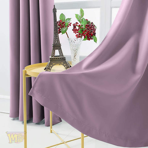 MEMIAS Premium 2 Panels Blackout Microfiber Noise Reducing Thermal Insulated Grommet Window Room Darkening Curtains for Living, Bedroom, Kids Room, Each Panel, 52" W x 95" L, Purple