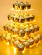 Vdomus Pastry Stand 4 Tier Acrylic Cupcake Display Stand with LED String Lights Dessert Tree Tower Pyramid for Birthday Wedding Party (Warm)