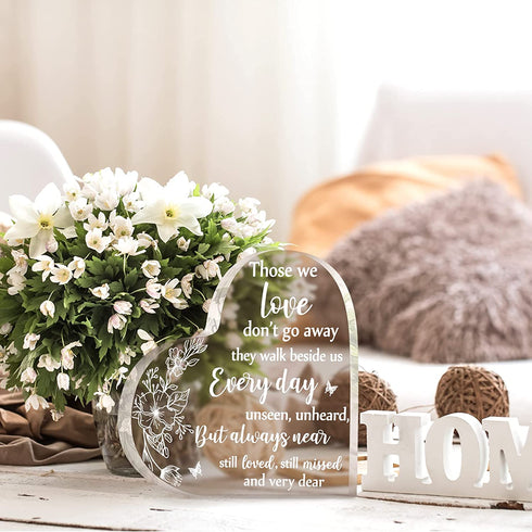 Sympathy Gift Remembrance Memorial Gift Crystal Glass Heart Bereavement Gifts Loss of Loved One Loss of Family Member Condolence Gifts Table Centerpieces Sentimental Gifts for Home Table Decorations