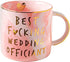 Vilight Best Wedding Officiant Mug - Funny Thank You Gifts - Pink Marble Ceramic Coffee Cup 11.5 Oz