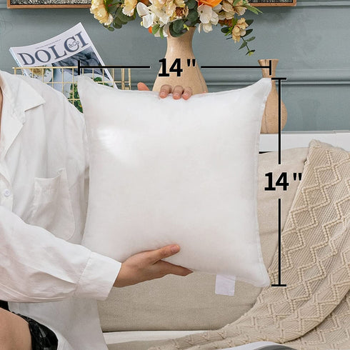 MIULEE Set of 2 Throw Pillow Inserts, Hypoallergenic Stuffer Pillow Inserts Decorative Square Premium Sham Pillow Forms for Sofa Couch Bed 14x14 Inch