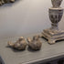 The Country House Vintage Bird Aged Crackle White 5 x 4 Terra Cotta Ceramic Figurines Set of 2