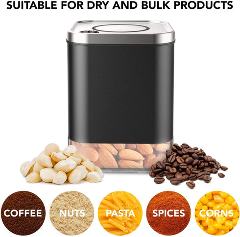 Kaffe Glass Storage Container. Coffee Canister - BPA Free Stainless Steel with Airtight Lid (8oz)