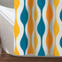 Lush Decor Mid Century Geo Shower Curtain, 72" x 72", Turquoise & Orange