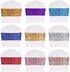 Desirable Life Pack of 25 Stretch Sequin Chair Sashes Chair Bands One-Sided Sequins Decor for Hotel Wedding Reception Party Event Chair Cover Decoration 4"x16" - Silver