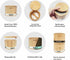 Thougrlyh Salt and Pepper Bowls Bamboo Pepper Salt Box with Swivel Lid and Spoon 2 Piece Set Salt and Pepper Cellar to Easily Open and Seal with 2 Spoon Storage Spice Pepper Salt Container