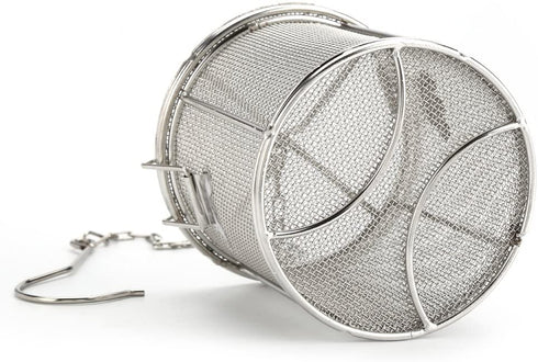 Tea Ball Infuser, Stainless Steel Spice Seasoning Strainer Tea Ball Strainer Soup Seasonings Separation Basket Spice Filter Kitchen Tools, Silver (10×10cm)