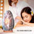 Himalayan Glow Natural Grey Salt Lamp,Night Light,Hand Carved Crystal Salt Lamp with Neem Wooden Base,Salt Lamp Bulb,(ETL Certified) Dimmer Switch | 5-7 LBS (2 Extra Bulbs)