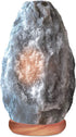 Himalayan Glow Natural Grey Salt Lamp,Night Light,Hand Carved Crystal Salt Lamp with Neem Wooden Base,Salt Lamp Bulb,(ETL Certified) Dimmer Switch | 5-7 LBS (2 Extra Bulbs)