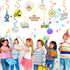 Science Theme Birthday Decoration Kit Science Birthday Banner & Hanging Swirls Ceiling Whirl Streamer Hanging Cutouts Set Mad Science Party for Kids Birthday Baby Shower Chemistry Laboratory Party