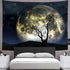 Galoker Moon Tapestry Galaxy Tapestry Tree Tapestry Starry Sky Tapestry Mystic Psychedelic Art Tapestry Wall Hanging for Home Decor(H59.1—W78.7 inches)