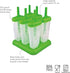 Tovolo Groovy Ice Pop Molds, Drip-Guard Handle, 4 Ounce Popsicles, Set of 6, Green