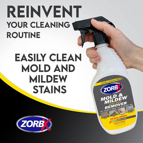 ZORBX Extra Strength M&M Remover and Cleaner - Bleach Free Cleaner Spray | Scrub Free Formula | All-Purpose Odor Remover for Carpet, Bathroom, Walls, Wood, Shower and Car - 24 FL Oz