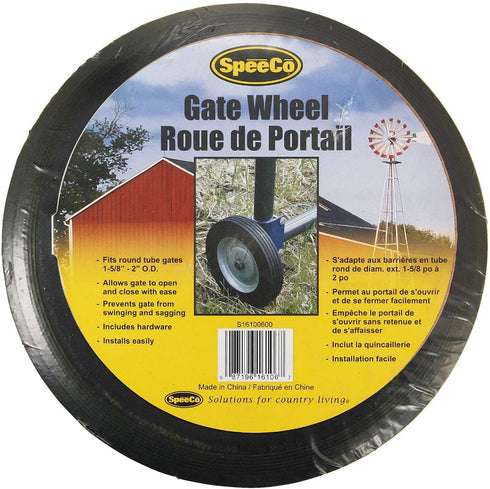 SpeeCo Farmex S16100600-GL161006 Gate Wheel; Helps to prevents gate sagging; Allows gate to open and close with ease; Fits round tube gate 1-5/8" to 2" O.D.; Easy installation