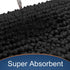 Yimobra Original Luxury Chenille Bath Mat, 24 x 17 Inches, Soft Shaggy and Comfortable, Large Size, Super Absorbent and Thick, Non-Slip, Machine Washable, Perfect for Bathroom, Black
