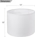 Wellmet 13"x13"x10" Lampshade Assembly Required for Table Lamp ,Bedside Lamp,Floor Lamp,Fabric Drum Lampshade Classic Modern Style,Spider Fitter ,Off White