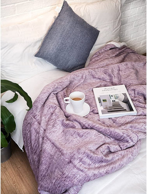PAVILIA Melange Sherpa Blanket Throw Wine Purple | Soft, Fluffy, Microfiber Fleece Blanket for Couch Sofa | Warm Fuzzy Luxury Modern Plush Blanket,50x60 Inches