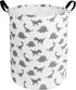 HUAYEE 19.6 Inches Large Laundry Basket Waterproof Round Cotton Linen Collapsible Storage bin with Handles for Hamper,Kids Room,Toy Storage(Dinosaur)