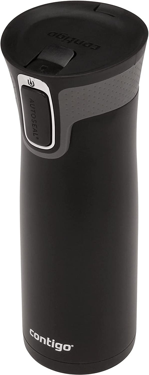 Contigo Autoseal West Loop Vacuum-Insulated Stainless Steel Travel Mug with Easy-Clean Lid, 20 Oz., Matte Black