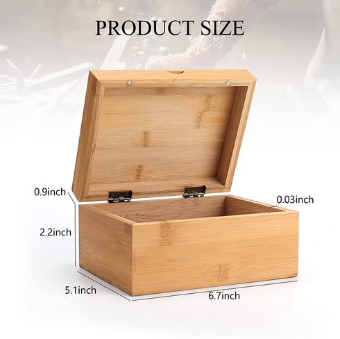 Woiworco Wood Box for Crafts, 6.7 x 5.1 x 3.1 inch Natural Bamboo Wooden Boxes Wooden Box for Art and DIY Hobbies, Decorative Box and Home Storage Wooden Keepsake Box Gift